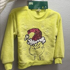 Kids Yellow Grinch Holiday Sweater